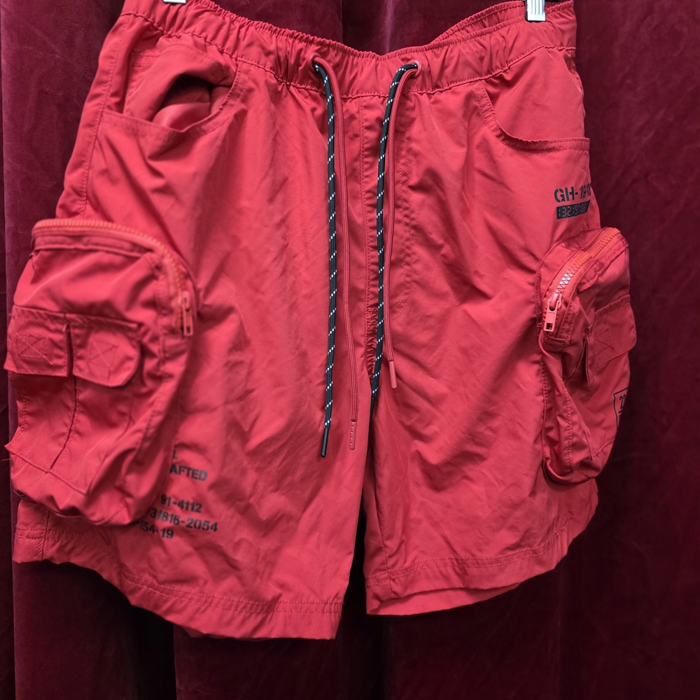 Vibrant Red Men's Cargo Shorts